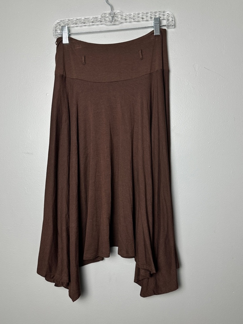 Vintage Chocolate Brown Asymmetrical Handkerchief Hem Skirt